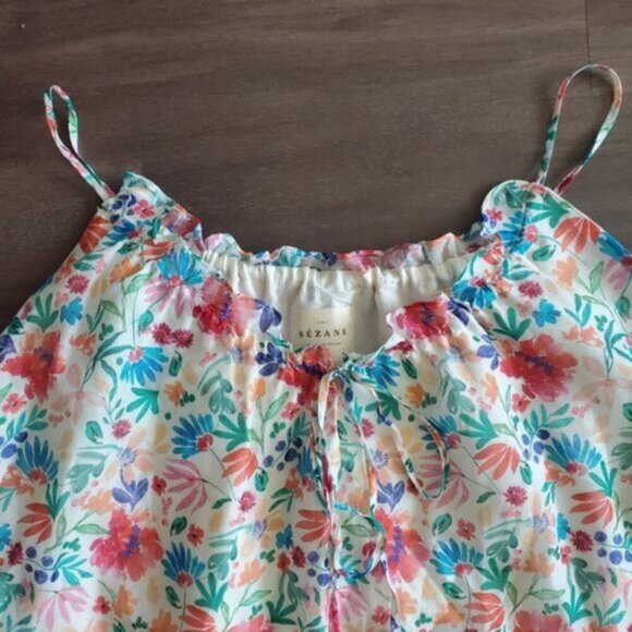 Sézane Sido Liberty Silk-blend Floral Babydoll Dress Size 44 (US 12) - Picture 7 of 11
